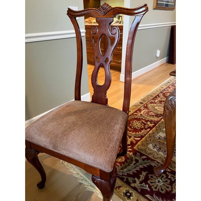 Styled After Thomasville Collector's Cherry Dining Table and Chairs For Sale - Image 10 of 15