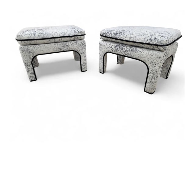 Mid Century Modern Pillow Top Ottoman/Stools by Directional Newly Reupholstered For Sale - Image 9 of 11