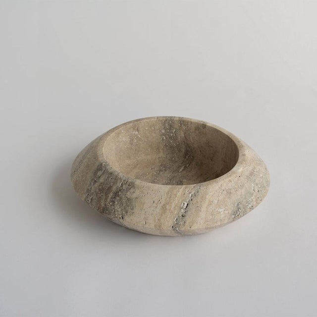 Postmodern Silver Travertine Eclipse Bowl from Kiwano Concept For Sale - Image 3 of 7