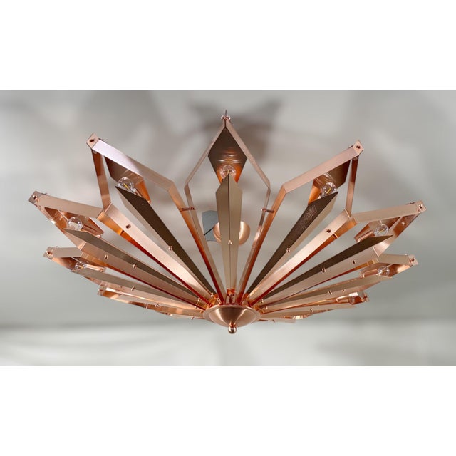 Fabio Ltd 21st Century Satin Copper Dahlia Flush Mount by Fabio LTD For Sale - Image 4 of 9