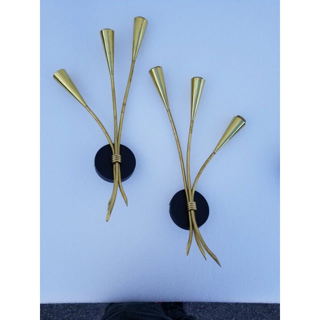 Metal 1960s Maison Arlus 3 Arms Sconces - a Pair For Sale - Image 7 of 7