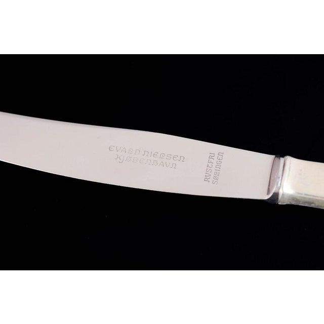 1930s Fruit Knives in Silver and Stainless Steel by Evald Nielsen, 1930s, Set of 6 For Sale - Image 5 of 6
