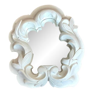 Vintage Plaster Molded Mirror After Serge Roche For Sale
