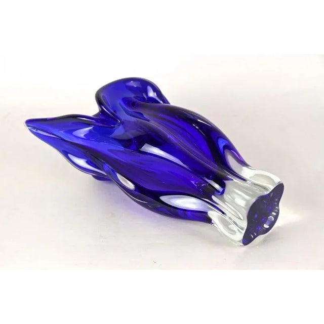 Vintage Dark Blue Murano Glass Vase, 1960s For Sale - Image 14 of 18