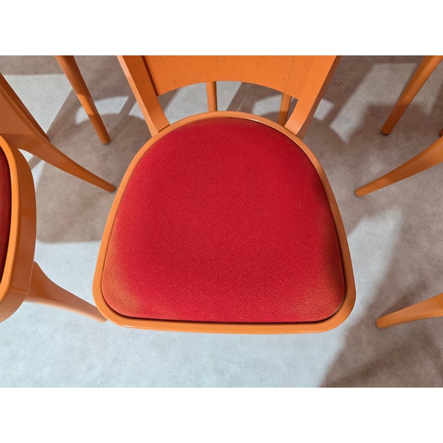 Orange Chairs by Joamin Baumann for Baumann, Paris, 1970s, Set of 12 For Sale - Image 15 of 17