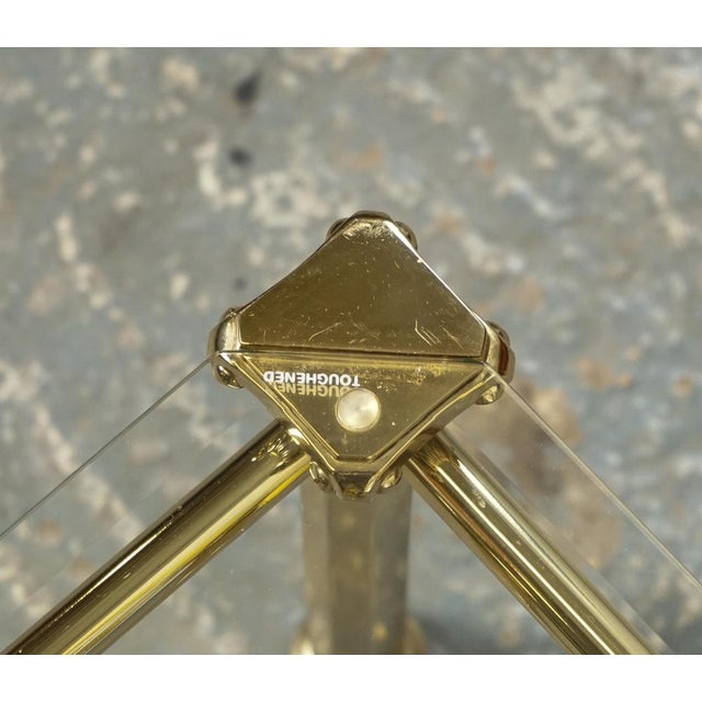 Vintage Hollywood Regency Brass and Glass Nesting Table, 1970s, Set of 3 For Sale - Image 12 of 18