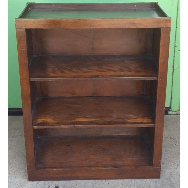 Brown Mid 20th Century Stained Pine Low Bookcase For Sale - Image 8 of 8