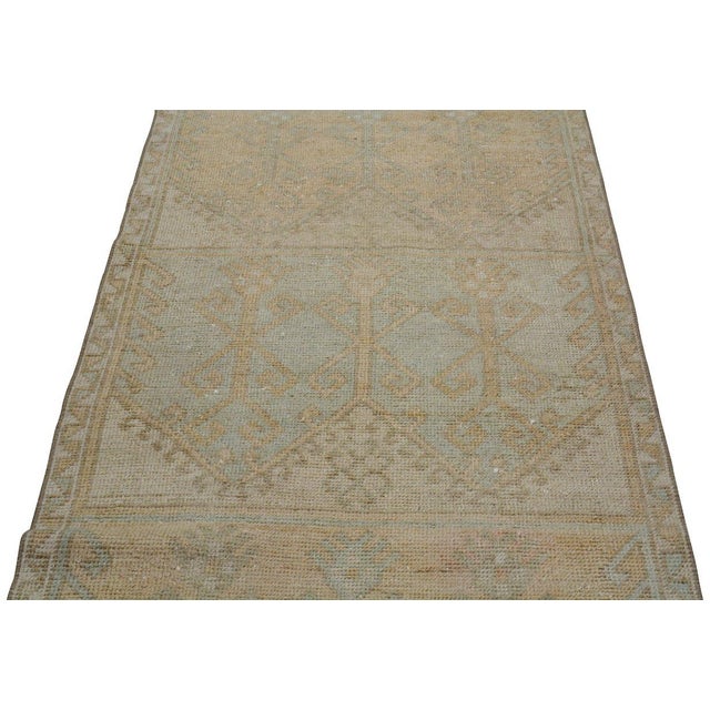 Vintage Turkish Anatolian Hand Knotted Wool Rug, 3'2''x12'2'' For Sale - Image 4 of 4