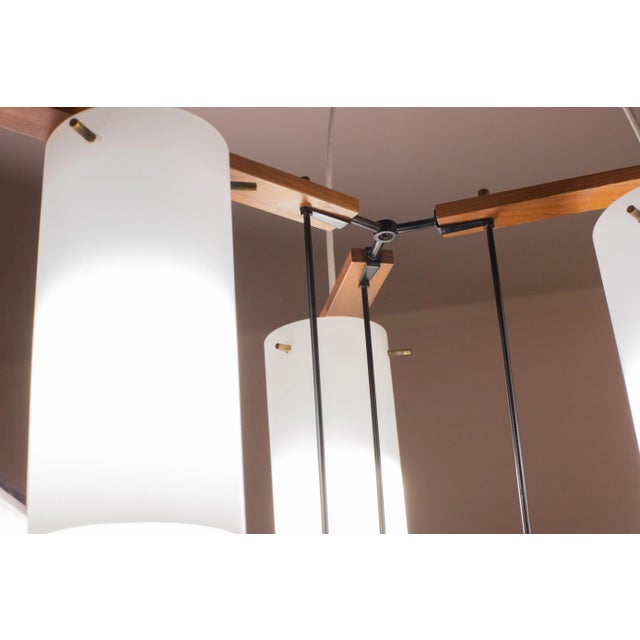 White Italian Mid-Century Chandelier by Stilnovo, 1970s For Sale - Image 8 of 12