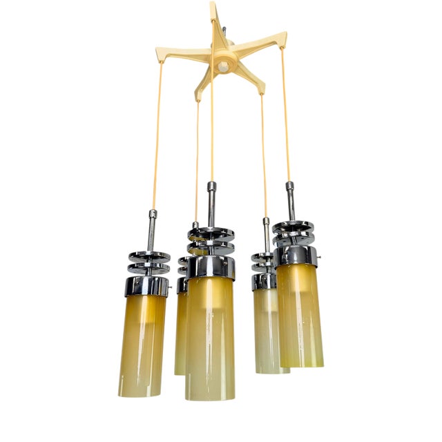 Space Age 5-Light Pendant Lamp, 1970s For Sale