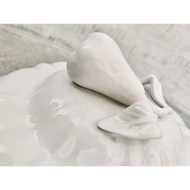 Late 20th Century Styled After Bordallo Pinheiro Portuguese Blanc De Chine Centerpiece Soup Tureen For Sale In San Antonio - Image 6 of 12