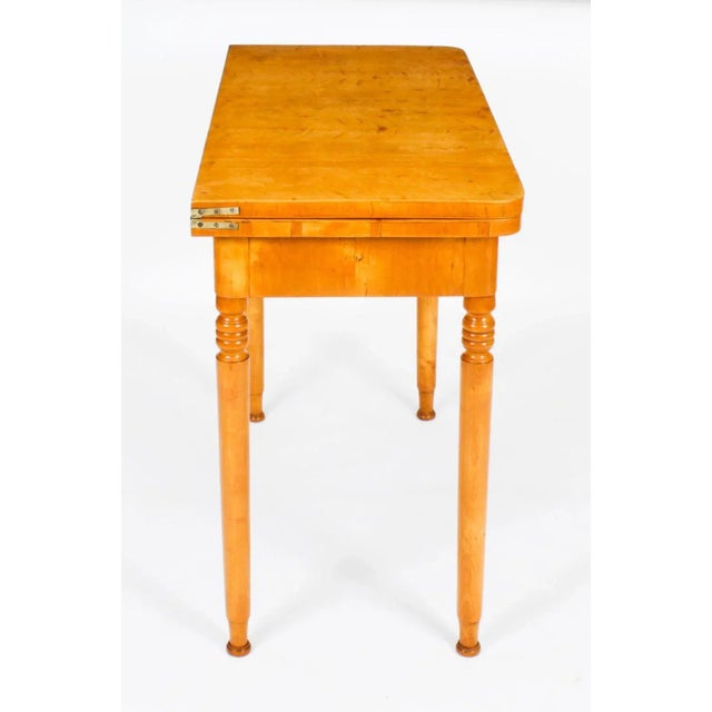 Antique Biedermeier Maserbirch Console / Card Table and Mirror, 19th Century, Set of 2 For Sale - Image 11 of 18