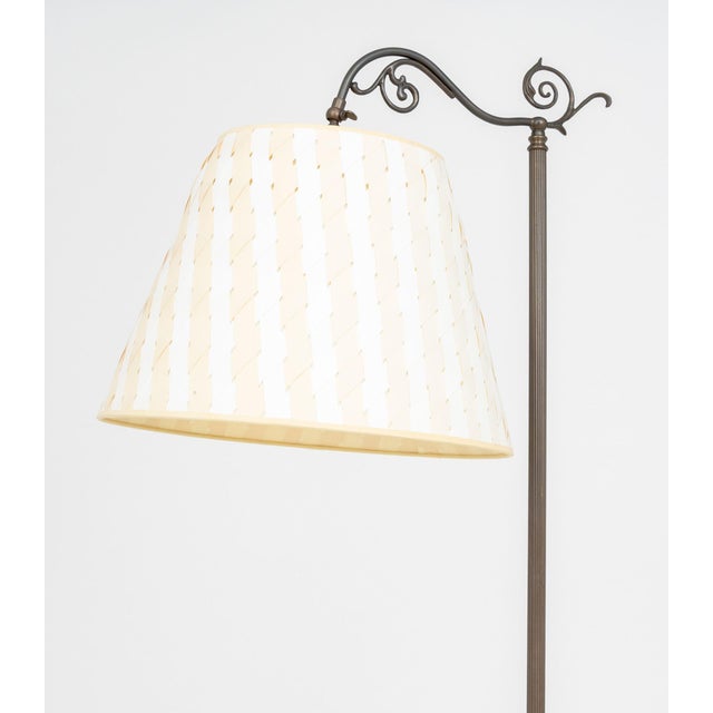Art Nouveau Style Patinated Metal Floor Lamp For Sale - Image 4 of 7