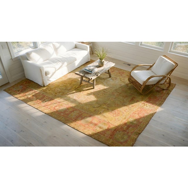 Mesmerizing Decorative Antique Turkish Oushak Rug With Classic Open Field Design For Sale - Image 15 of 15