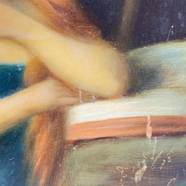 Oil Painting by Germaine Dawis, France, 1921 For Sale - Image 9 of 11