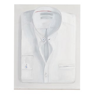 Justyna Kuklo, Folded White Shirt 2, 2018, Oil Painting on Canvas, Framed For Sale