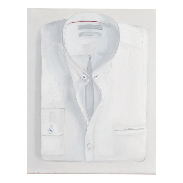 Justyna Kuklo, Folded White Shirt 2, 2018, Oil Painting on Canvas, Framed For Sale