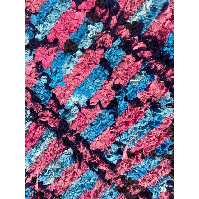 1980s Moroccan Purple Berber Boucherouite Rug For Sale - Image 5 of 7