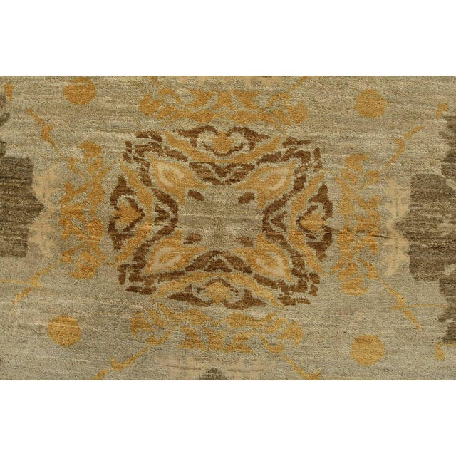 Textile Suzani Rug 4’3” X 6’5” Gray Wool Modern Hand-Knotted Oriental Carpet For Sale - Image 7 of 11