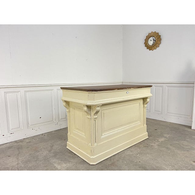 Antique Counter-Bench in Oak, 1890s For Sale - Image 3 of 10