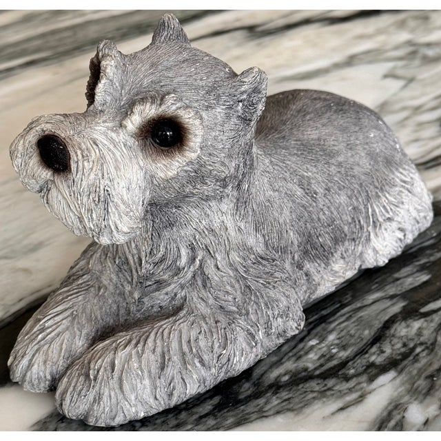 Presenting a vintage 1981 Sandicast schnauzer figure for anyone who adores this breed. Wearing an inquisitive, bright-eyed...