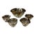 Vintage Mid-Century Modern Dorthy Thorpe Silver Fade Smoke Glass Serving Bowl With 4 Bowls Set- 5 Pieces For Sale