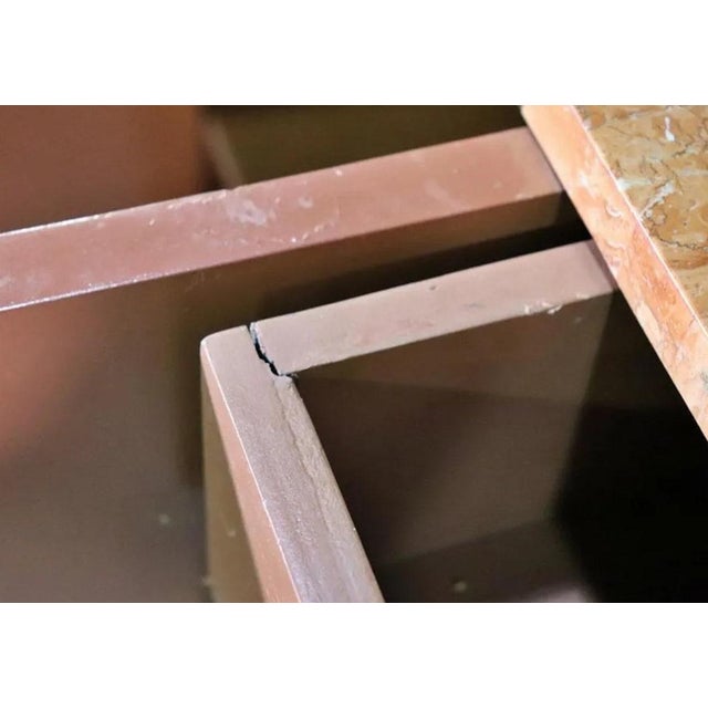 Metal Mid 20th Century Tesselated Stone Sideboard w/ Brass Inlay For Sale - Image 7 of 12