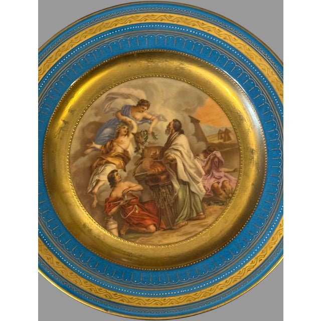 Early 20th Century Antique Victorian Royal Vienna Porcelain Gilt Decorated Scenic Plate Diana For Sale - Image 5 of 6