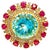 Bochic "Orient" Vintage African Ruby, Topaz & Diamond Ring Set In 18K Gold & Silver For Sale - Image 15 of 18
