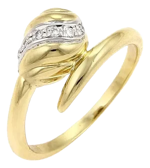 Cartier 18k Two Tone Gold Diamond Snake Bypass Ring, Size 4