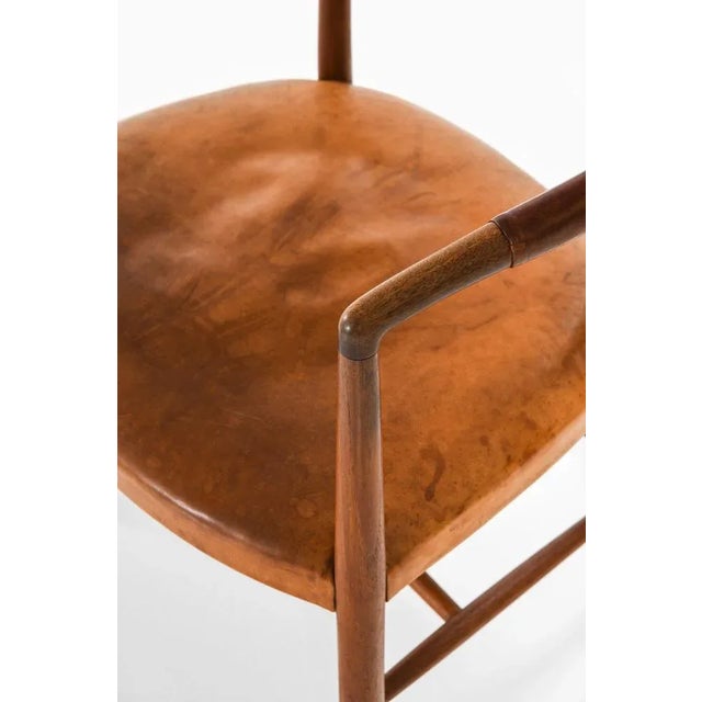 Brown Un-Chair Armchair in Teak and Leather attributed to Jacob Kjær, 1949 For Sale - Image 8 of 9