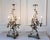 Pair Of Italian Candelabra 20th Century Silver-leaf Wrought Iron Foliate Lamps For Sale - Image 12 of 15