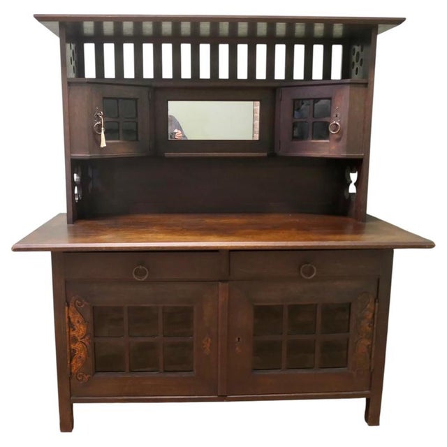 Copper Arts anf Crafts Oak Sideboard by Leonard Wyburd for Liberty & Co., 1890 For Sale - Image 8 of 8