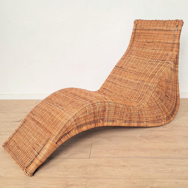 Ikea Vintage Rattan Chaise Longue by Carl Öjerstam for Ikea, 1990s For Sale - Image 4 of 9