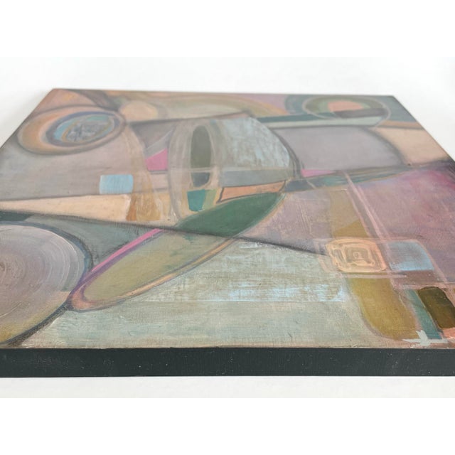 Set of 2 Original Abstract Paintings, Acrylic and Ink on Wood Panels. For Sale - Image 9 of 12