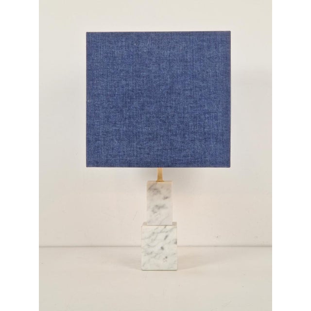 Stone Vintage Carrara Marble Table Lamp, 1960s For Sale - Image 7 of 9