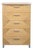 Alf Italia Contemporary 5-Drawer Light Wood Dresser With Silver Handles For Sale
