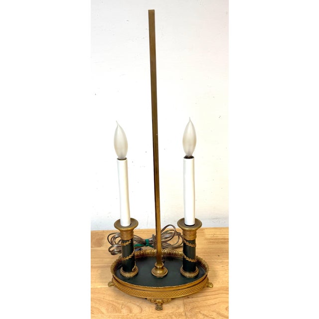Black French Empire-Style Bouillotte Lamp with Napoleonic Eagle Motif, circa 1925 For Sale - Image 8 of 16