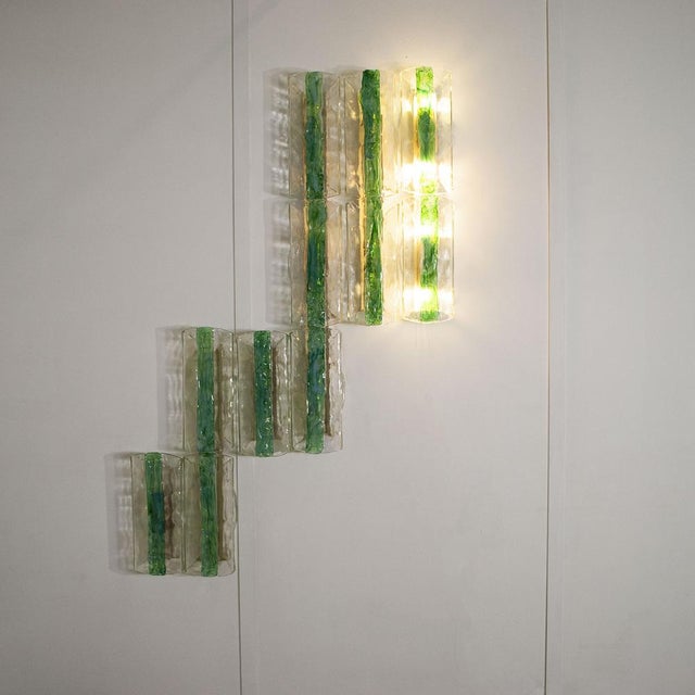 Emerald Green Wall Lights by Carlo Nason for Mazzega, 1960s, Set of 13 For Sale - Image 11 of 18