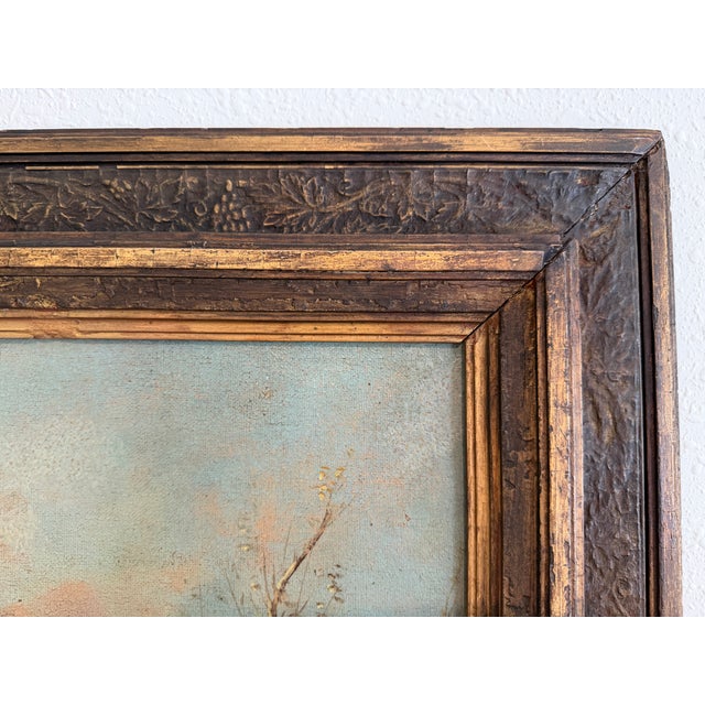 Antique European Romantic Lakeside Landscape With Windmill, Attr. To H. Volpini For Sale - Image 9 of 15