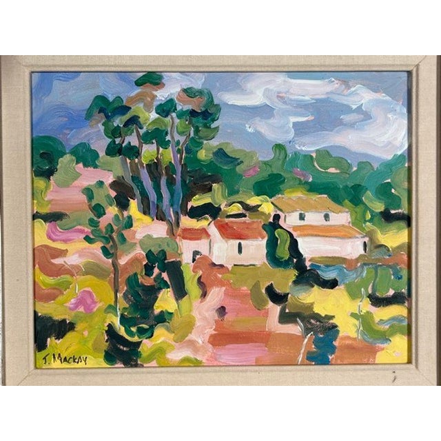 Contemporary Original Jessie Mackay "Bonvillet" France Expressionist Oil Painting – Silver Gilt Frame For Sale - Image 3 of 5
