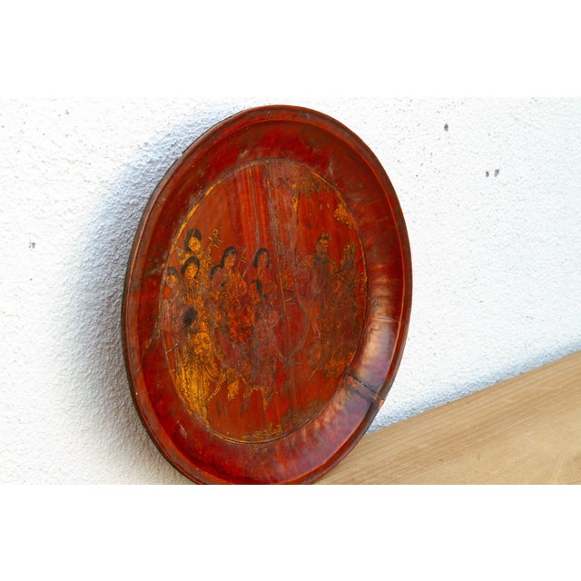 Traditional Antique Gilded Wood Offering Tray For Sale - Image 3 of 7