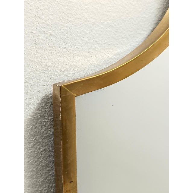 Mid-Century Modern Wall Mirror in Brass and Wood, Italy, 1960s For Sale - Image 6 of 8
