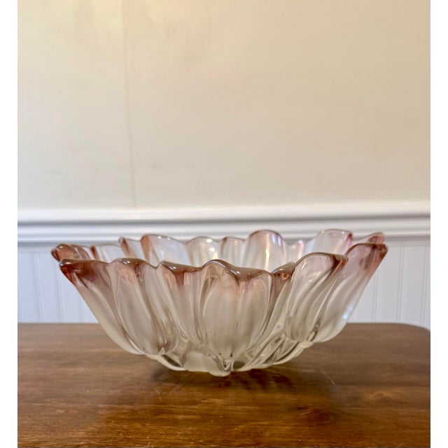 Mikasa Walthn Glas Pink Tulip Crystal Bowl For Sale - Image 10 of 11