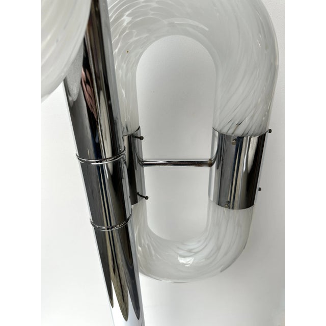 Metal Chain Floor Lamp Murano Glass by Aldo Nason for Mazzega, Italy, 1970s For Sale - Image 10 of 12