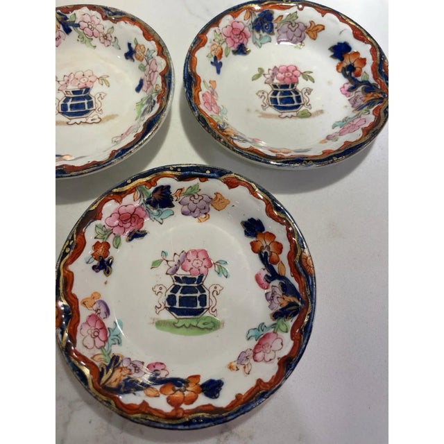Chinoiserie Late 19th Century Antique Simlay Ridgway England Dessert/Decorative Plates -Set of 5 For Sale - Image 3 of 9