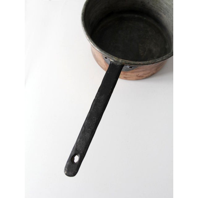 Antique Copper Saucepan With Iron Handle For Sale - Image 11 of 13