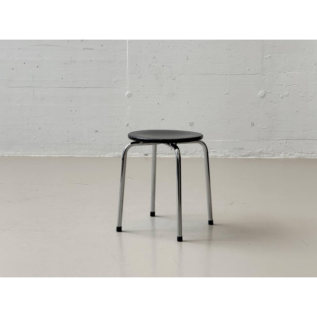 Stool with Chrome Frame and Wooden Seat by Zingg-Lamprecht, 1970s For Sale - Image 13 of 16