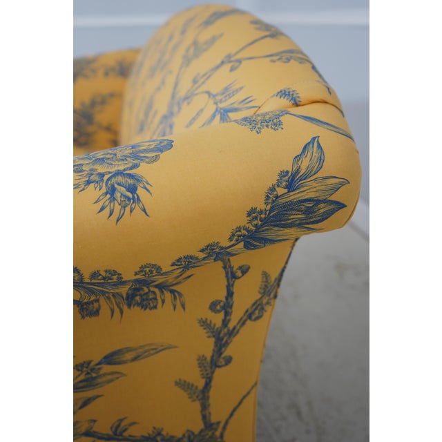 Textile Baker Colonial Williamsburg Blue & Yellow Settee Sofa For Sale - Image 7 of 18
