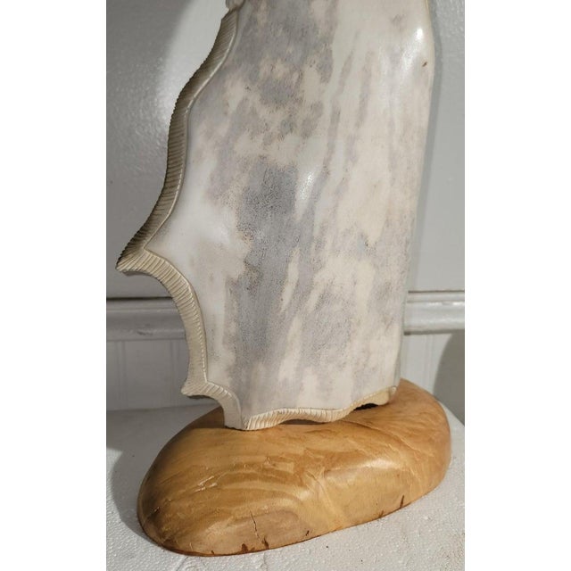Bone Native American Indian Carving by Clye Drew 1953 For Sale - Image 7 of 7